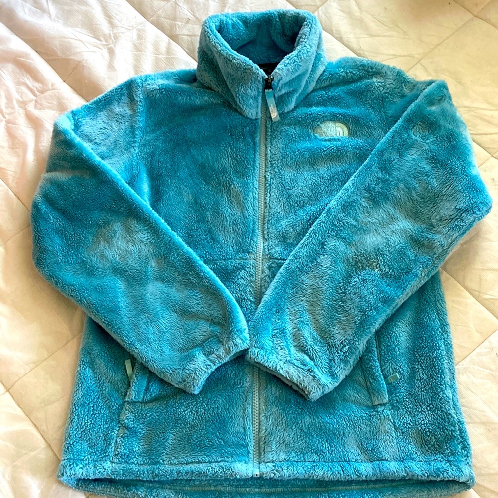 Girls Northface Fleece, Light Blue, Large (14/16). Excellent condition.